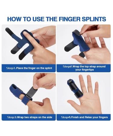 Echify Upgraded Finger Splints - 1Pc Full Coverage Finger Protector Mallet Finger Support Brace Trigger Finger Splint Finger Straightener for Arthritis & Broken Knuckle Immobilization Blue - Buy Online on GoSupps.com