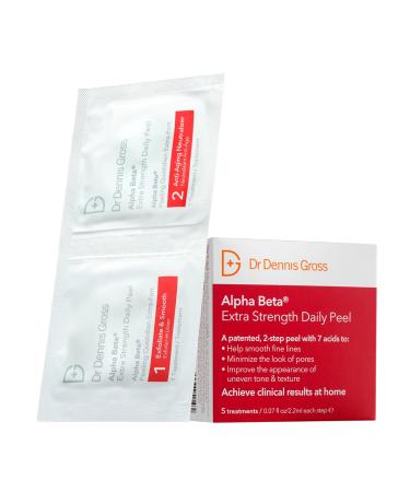 Dr. Dennis Gross Alpha Beta Extra Strength Daily Peel: for Oily Skin, Uneven Tone or Texture, Wrinkles or Enlarged Pores (5 Treatments)