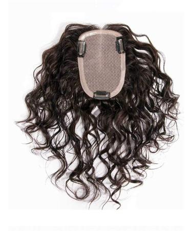 Invisible Real Hair Crown Topper for Women | Silk Base Dark Brown Perfect for Thinner Hair | 8.9x14 cm Size - Buy Online on GoSupps.com
