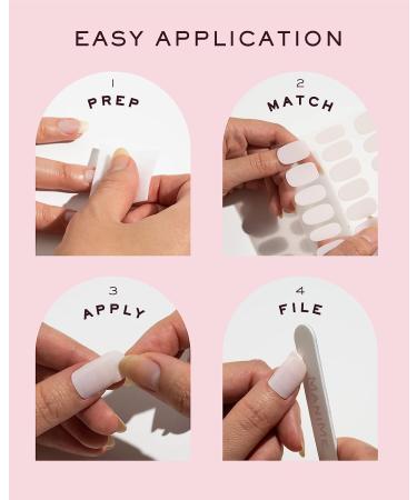 MANIME Gel Nail Wraps (Slip) - Long Lasting At-Home Salon-Quality Manicure | No UV Lamp Required | 18pc Set with Nail File, Prep Pad, Mani Stick - Buy Online on GoSupps.com