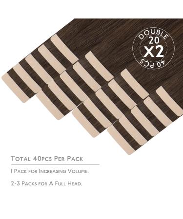 Buy If Salife Tape Extensions - 40PCS 60g 10 inch Chocolate Brown Real Hair Extensions | Invisible Silky Straight Skin Weft - Buy Online on GoSupps.com