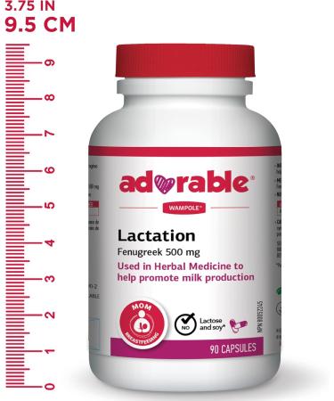 Wampole Adorable Lactation with Fenugreek Breast Milk Production 90 capsules - Buy Online on GoSupps.com