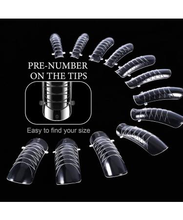 Tecanne Poly-Nail Extension Gel - Double Shaped Coffin & Ballerina Full Cover Tips | Transparent Polygel for Acrylic Nails - Buy Online on GoSupps.com