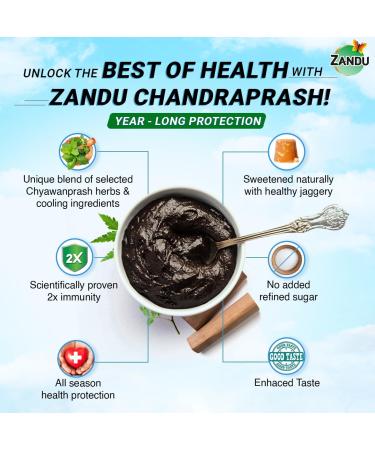 Zandu Chandraprash All Season Protection 2x Immunity* Blend of 37 Ingredients Chyawanprash Herbs + Cooling Ingredients No Refined Sugar & Ideal for Winter Monsoon & Summers 900g Black 1 count (Pack of 1) - Buy Online on GoSupps.com