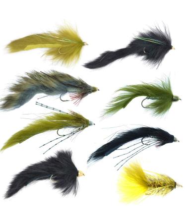 The Fly Fishing Place Slumpbuster Bouface Bunny Streamer Flies Collection - Set of 8 Big Bass and Trout Cone Head and Bead Head Fly Fishing Wet Flies - Hook Sizes 4 and 6