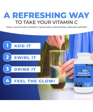 C-Salts Ascorbic Acid Powder 1000mg - Pure Vitamin C Supplement for Immune Support and Antioxidant Defense - 100% Pure with No Additives cGMP Certified Non-GMO 24oz 24 Ounce (Pack of 1) - Buy Online on GoSupps.com
