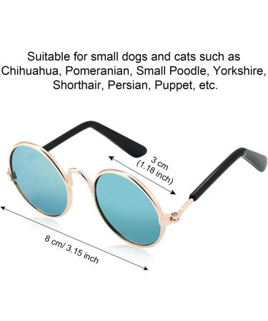 6-Piece Cat Sunglasses for Pets | Funny Retro Circular Eyewear for Small Dogs | Photos Props & Cosplay Glasses in Black & Mix Reflective Colors - Buy Online on GoSupps.com