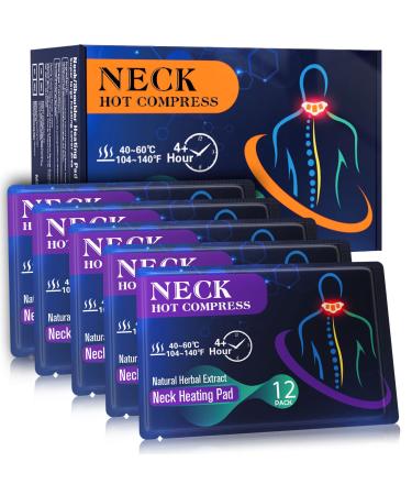Neck Heating Pad 12 Pack Self Heating Patches Portable and Disposable Heated Neck Wrap for Neck Pain Relief Neck Warmer Perfect for Travel (Purple)