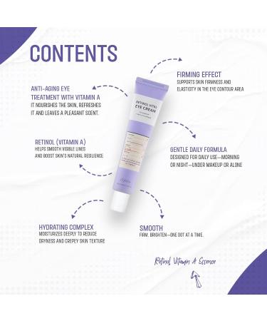 Esfolio Retinol Vitamin A Eye Cream Daily Skin Care for Under Eye Area Lightweight Moisturizing Formula Korean Beauty Skincare (1.35 oz / 40 ml) - Buy Online on GoSupps.com