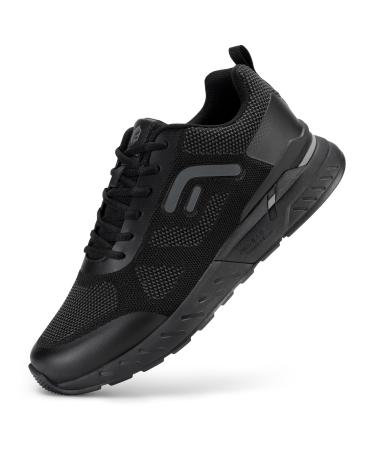Fitville extra wide walking shoes men light breathable sneakers bright sole for wide feet comfortable sports shoes relief from foot pain 43 EU far black