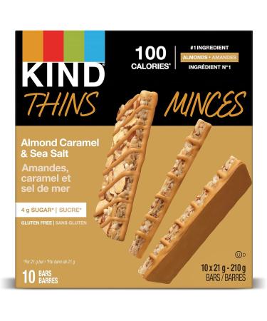 KIND THINS Almond Caramel & Sea Salt Gluten Free Bars 21g Bar (10 Count) - Buy Online on GoSupps.com