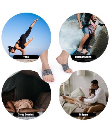 Copper Arch Support Sleeves - 2 Pairs for Plantar Fasciitis & Foot Pain Relief | Compression Bands for Flat Arches, Fallen Arches, Heel Spurs | Sizes M - L - Buy Online on GoSupps.com