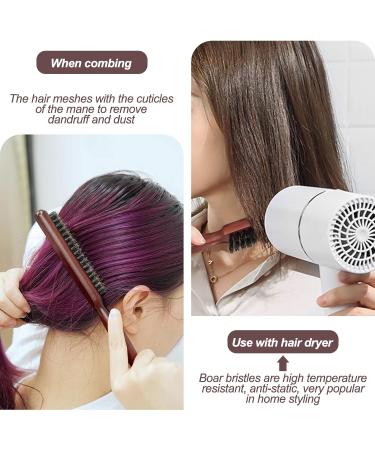 Sularpek Teasing Hair Brush - Boar Bristle Toupe Brush with Wooden Handle for Long Thick Curly Wavy Dry or Damaged Hair - Buy Online on GoSupps.com