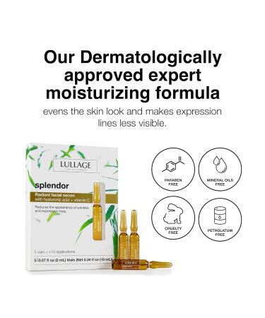 Splendor Radiant Facial Serum Ampoules | Hyaluronic Acid & Vitamin C for Skin Firming | Lullage Revitalizing Serum - Buy Online on GoSupps.com