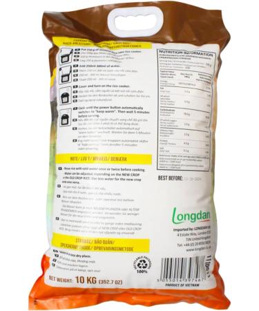 Longdan Premium Jasmine Rice 10kg - Buy Online on GoSupps.com