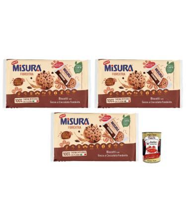 Italian Gourmet E.R. Misura Fibrextra Pack of 3 boxes of 100% whole grain shortcrust pastry biscuits with dark chocolate chips 280g pack Italian Gourmet Polpa di Pomodoro 400g