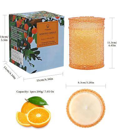 Orange Scented Soy Wax Candle Gift for Women | Aromatherapy Stress Relief | 7oz Long Burning | Perfect for Christmas, Birthday, Mother's Day - Buy Online on GoSupps.com