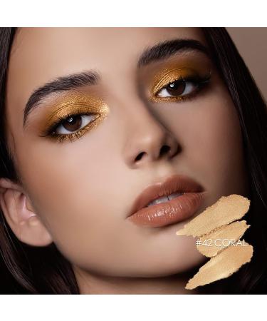FOCALLURE Shimmer and Matte Cream Eyeshadow Stick - Coral | Long Lasting Waterproof Eye Makeup Pen - Buy Online on GoSupps.com