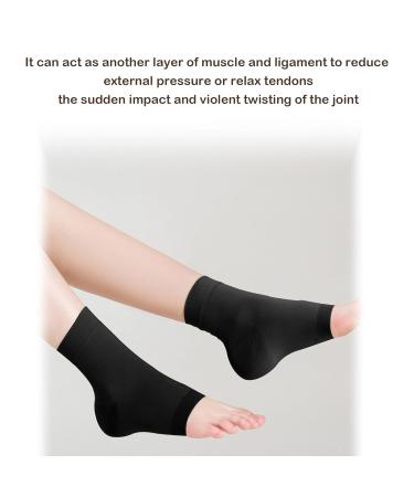 Ankle Compression Socks for Pain Relief & Swelling | Foot Support Sleeve for Plantar Fasciitis - Small Black for Men & Women - Buy Online on GoSupps.com