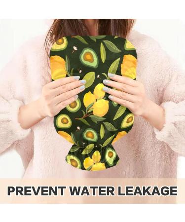 Lemon Avocado Hot Water Bottle - BPA-Free 2L Large Cover for Pain Relief Headaches Neck & Shoulders | Ships Internationally - Buy Online on GoSupps.com
