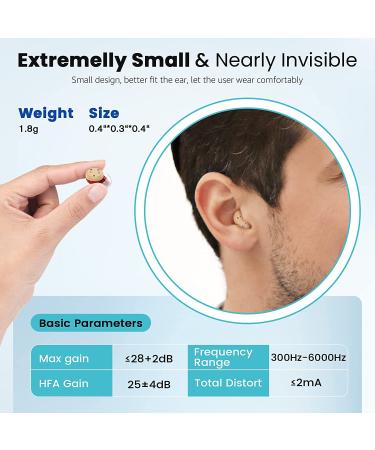 iBstone Rechargeable Hearing Aid, Mini Completely-in-Canal Hearing Amplifier for Seniors with Noise Reduction, Portable Charging Case for 4 times recharging, Pair, Red & Blue, Mini-BR Blue & Red - Buy Online on GoSupps.com