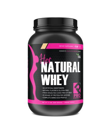Whey Protein Powder for Women - Supports Weight Loss & Lean Muscle Mass - Low Carb - Gluten Free - Grass Fed & rBGH Hormone Free (Creamy Vanilla, 2 lb) Vanilla 2 Pound (Pack of 1)