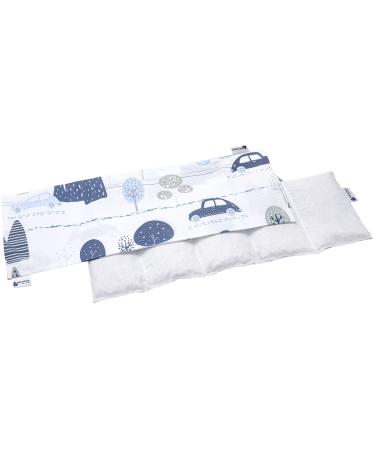 Medi Partners Kirschkernkissen 60x20cm 800g 100% cotton 5 chambers grain pillow large eco nature heat pillow cold therapy removable connection (retro cars) cotton retro cars