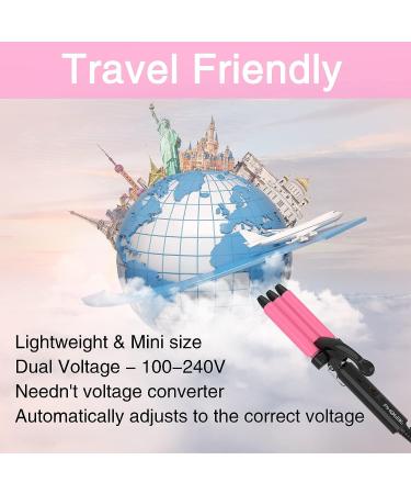 PHOEBE Mini 3 Barrel Curling Iron - Lightweight 1/2 Inch Waver Curler - Rapid Heating, Dual Voltage, Travel Friendly - Perfect for All Hair Lengths - Buy Online on GoSupps.com