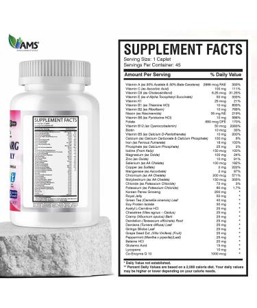 America Medic & Science Multivitamins for Women Multi-NRG 45 Coated Caplets One Daily Immune Support Supplements Vitamin C & B Complex Vital Micro-Nutrients & Natural Herbal Ingredients. 45 Count (Pack of 1) - Buy Online on GoSupps.com
