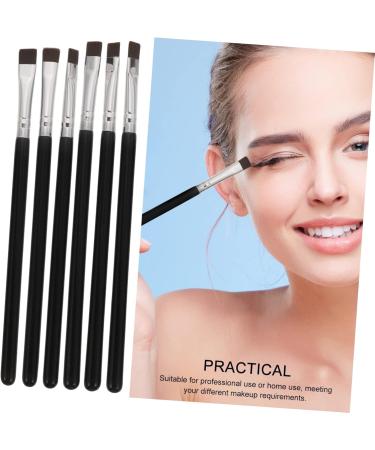Healeved 30 Pcs Flat Eyebrow Brush Eye Shadow Brush Flat Thin Eyeliner Brush Makeup Tool Wooden Handle Black - Buy Online on GoSupps.com