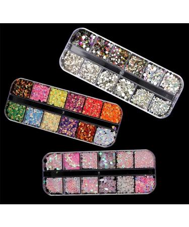 Ranvi 3000 Pieces (5 Boxes) Nail Art Rhinestones Kit Nail Rhinestones with 1 Piece Multicolor Nail Studs Horse Eye Rhinestones for Nail Art Decorations Supplies - Buy Online on GoSupps.com