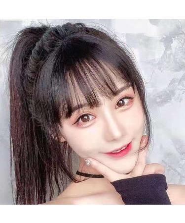 Clip in Bangs Human Hair 3D Clip in Bangs Women Girls Dome Air Bangs Hairpiece Hair Extension for Daily Wear Dating (Dark brown) - Buy Online on GoSupps.com