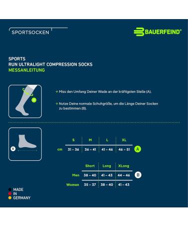 Bauerfeind Ultralight Compression Running Socks for Men & Women - Thin Sports Socks for Jogging & Fitness (Size L 41-43) - International Shipping Available - Buy Online on GoSupps.com
