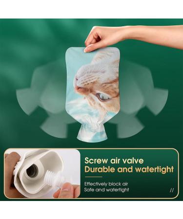 Hot Water Bottle with Lid - Cat & Butterfly Design for Pain Relief Cramps Foot Warmer | Rubber Hot Water Bag for Cold & Hot Therapy - Buy Online on GoSupps.com
