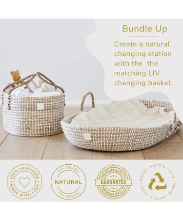 BEBE BASK Handmade Organic Seagrass Diaper Caddy Organizer - Luxury Basket for Baby Girl & Boy - Buy Online on GoSupps.com