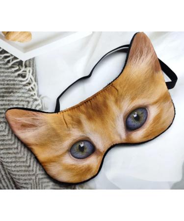 3D Cute Animal Sleep Eye Mask - Soft Plush Cat Blindfold for Kids & Adults | Perfect for Travel, Yoga, Office Nap - Eye Cover for Sleeping and Relaxation - Buy Online on GoSupps.com