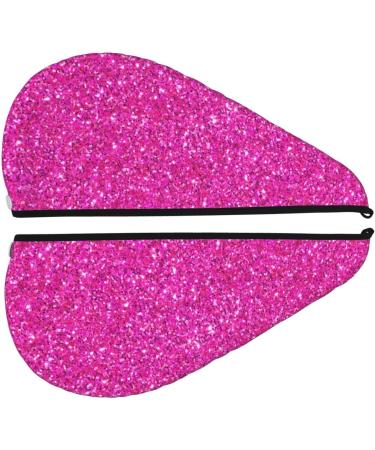 Quick-Dry Hair Towel Wrap with Button | Rose Red Glitter Hair Drying Turban | Best Towel for Fast Hair Drying - Buy Online on GoSupps.com