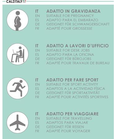 Calcitaly Knee Support Compression Stockings - 3 Pairs 10 mmHg High Compression Black & Skin Color Sizes 35-38 & 39-42 70 Den Made in Italy - Buy Online on GoSupps.com