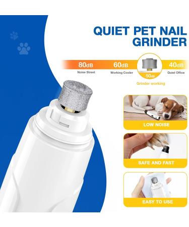 Bonve Pet Dog Nail Grinder - Super Quiet & USB Rechargeable Clipper with 2 Grinding Wheels - Buy Online on GoSupps.com