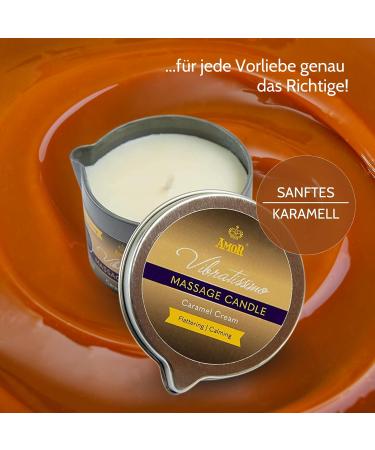 Vibratissimo Caramel Cream Massage Candle 100ml | Natural Relaxation Coconut Oil | Sensitive Skin Safe | Aromatic Candle for Massage - Buy Online on GoSupps.com