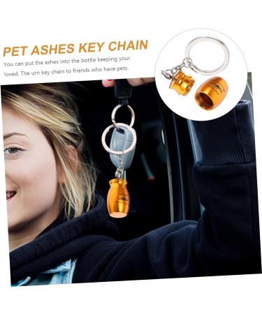Warmhm Urn Commemorate Keychain Key Chain Decor Pet Ash Container Pet Ash Key Chain Ceramic Cookie Jar Mini Ash Container Ash Keepsake Bag Hanging Ornament Key Ring Ceramics Metal Jewelry Golden 7X2.5X1.5CM - Buy Online on GoSupps.com