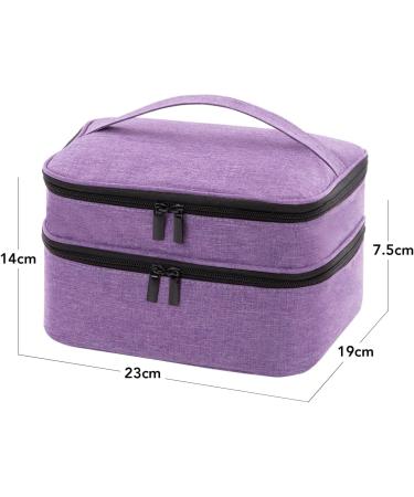 Kgmcare Essential Oil Pocket Storage Pouch for 30 Bottles | Double-Layered Travel Organizer for 5ml-15ml Essential Oils & Accessories - Purple - Buy Online on GoSupps.com