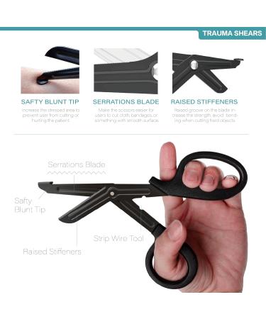 LI JIU Trauma Shears 4-Pack - 7.5 inch Bandage Scissors Set for EMT & Medical Use - Non-Stick Blades, Fluoride-Coated - Large Nurse Scissors - First Aid Essential - Buy Online on GoSupps.com