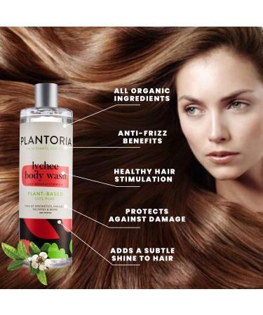 Plantoria Lychee Body Wash - Vegan Organic Anti Aging Skin Care with Deionized Water, Mango & Shea Butter - Rich in Vitamin C - Buy Online on GoSupps.com