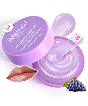 iMethod Lip Mask Overnight - Lip Sleeping Mask for Dry Lips, 8-Hour Hydrating Lip Balm with Hyaluronic Acid, Intense Moisturizing Lip Treatment to Nourish & Repair - Grape 665 Grape
