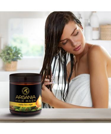 AROMATIKA Argan Hair Mask 8.45 Oz - Restorative Formula with Natural Argan & Coconut Oil - For All Hair Types - Paraben & Dye Free - Buy Online on GoSupps.com