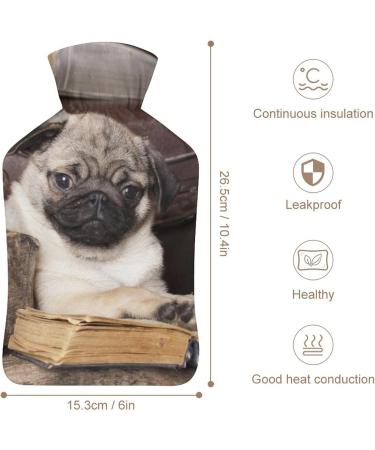 Shop Pug Hot Water Bottle with Plush Cover - Perfect Hand Warmer for Adults & Kids | 26.5x15.3cm - International Shipping Available - Buy Online on GoSupps.com