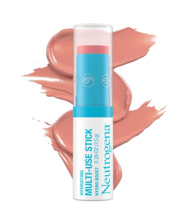 Neutrogena Hydro Boost Hydrating Multi-Use Makeup Stick with Hyaluronic Acid Gentle Multi-Use Colored Makeup Balm to Brighten Lips Cheeks & Eyes Non-Comedogenic Soft Pink 0.26 oz