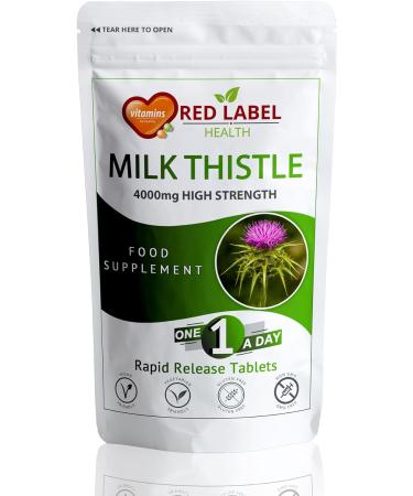 Milk Thistle Supplement 4000mg 365 Tablets (1 Year Supply) Max Strength 80% Silymarin Supplement Just One a Day Milk Thistle for Men & Women Vegan Vegetarian Made in The UK 1 count (Pack of 365) - Buy Online on GoSupps.com