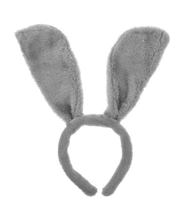 Yardenfun 1pc Animal Ear Headband Girl Hair Hoop Festival Hair Hoop Party Headdress Decoration Dog Ear Hair Hoop Party Hair Hoop Ball Hair Hoop Adorable Hair Hoop Hair Accessory Props 32x12cm Grey